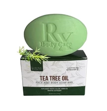 Tea Tree Oil Soap Bar For Face & Body 4.0 oz - Antifungal Antiseptic Cleanser Ag
