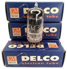 Mid Century Electron Tube With Box Set Of 4 GM Delco Model 12J8 NOS NIB 1950s