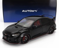 Statisches Modellauto Autoart Honda Civic Type R FK8 2021 Schwarz Massstab 1/18