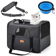 Large Pet Carrier Bag Portable Soft Fabric Mesh Folding Dog Cat Puppy Travel