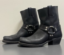 Frye Black Leather Harness Biker Boot 8R 77455 Size 10D *WOW*