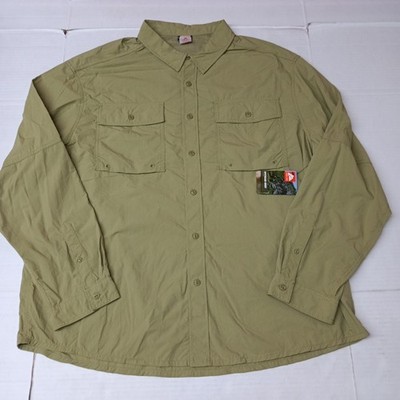 Ozark Trail Upstream Shirt Men's 2XL (50-52) Green Vented Roll Tab Sleeves