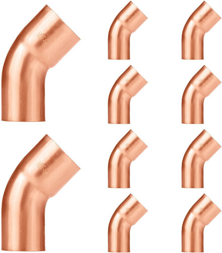 10PC  Copper Fittings, 1/2" C X FTG 45-Degree Copper Street Elbow