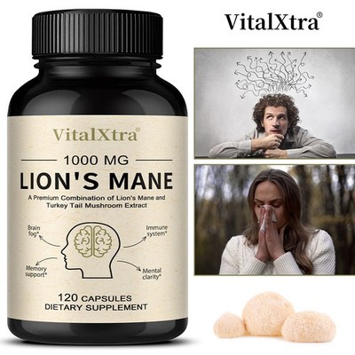 Brain Support Supplement 1000mg 30~120Caps Boost Memory,Focus&Immune Health 