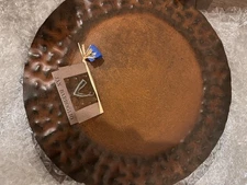 12 JAN BARBOGLIO Charger Plates Iron Twelve 14" RETIRED Double Hammer BROWN