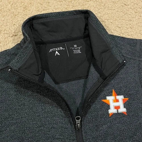 Houston Astros Mens Antigua Full Zip Sweater Vest Gray Size Medium image 3