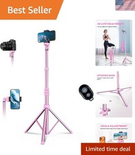 67" Phone Tripod, Extendable Tripod for iPhone, Selfie Stick with Remote and ...