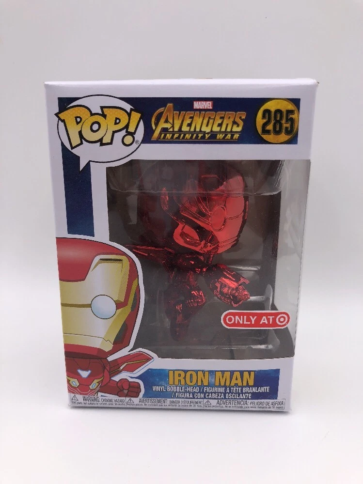 Funko Pop Avengers Infinity War RED Chrome Iron Man 285 Exclusive K5