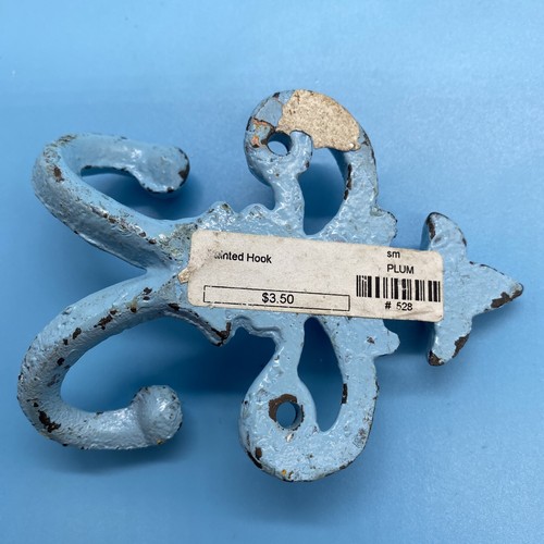 Cast Iron Tinted Fleur De Lis/Double Wall Hook/Home Decor/New/Old Stock/NWT/VTG - Picture 5 of 5