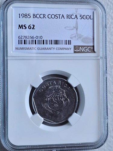Costa Rica 5 Colones 1985 BCCR NGC MS 62