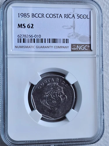 Costa Rica 5 Colones 1985 BCCR NGC MS 62