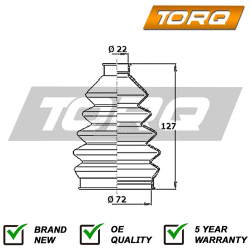 CV Joint Boot Set Front Outer Torq Fits Vauxhall Corsa 1.0 1.2 1.4 2