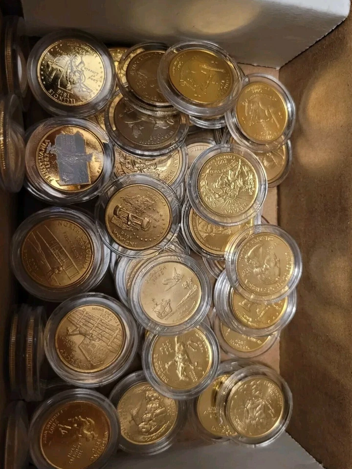 Lot Of 2, 24k Gold Plated US State Quarters In Plastic Uncirculated - Image 3 of 4