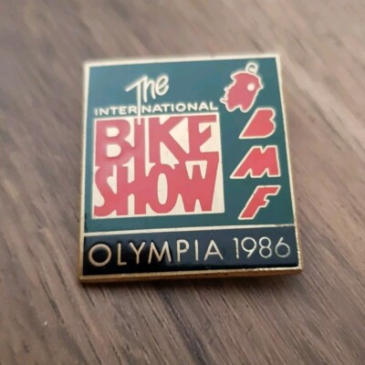 BMF Internationale Bike Show Olympia Oldtimer 1986 Motorrad Biker Emaille Abzeichen 
