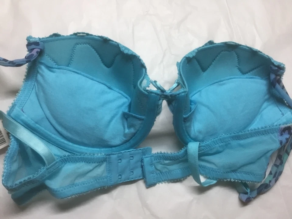 Jezebel Underwire Removable Push-up  Multi Color Blue Lace Bra 36C - Image 2 of 3