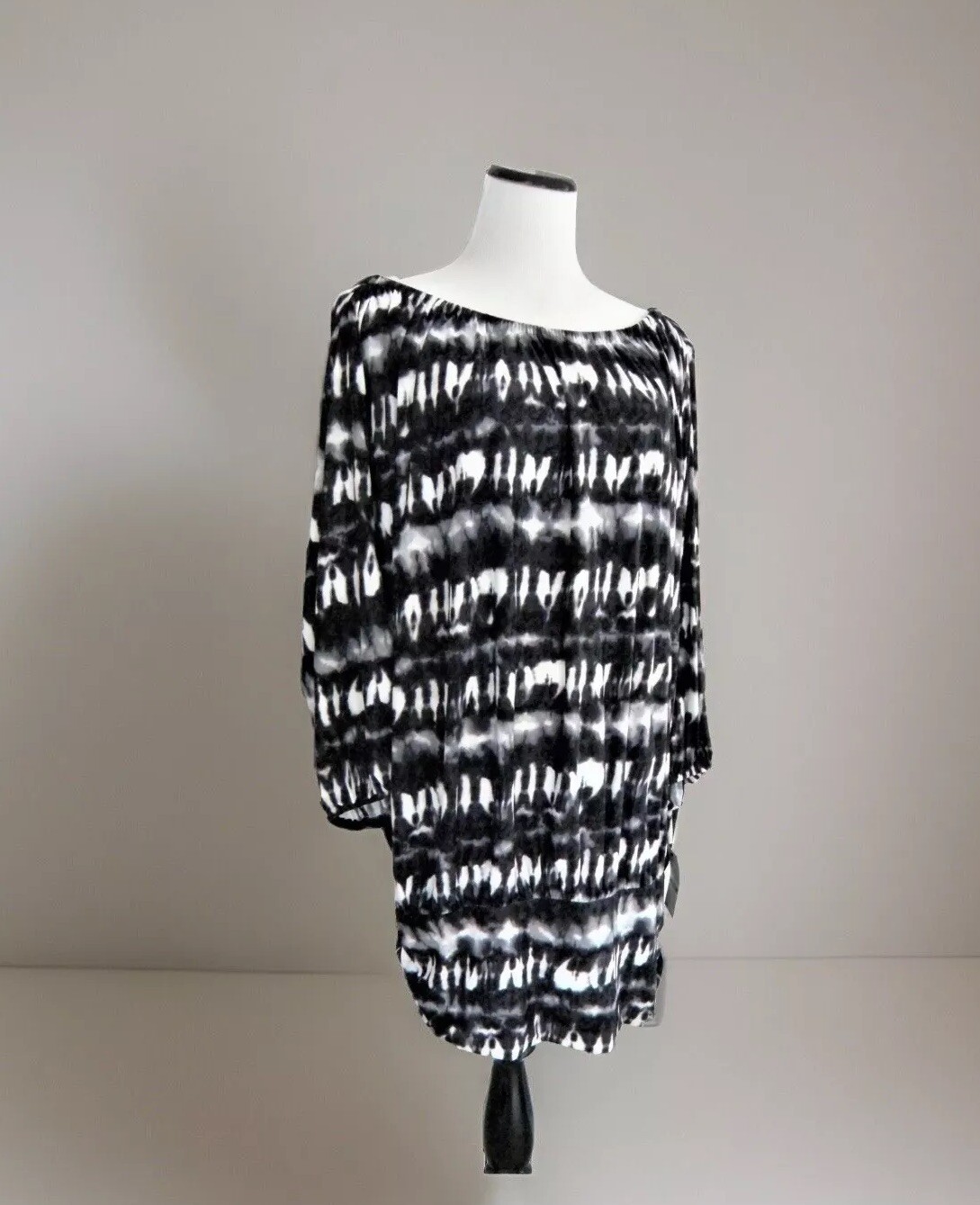 New Michael Kors Black White Tunic Swim Cover up Tunic Top Plus Size 18