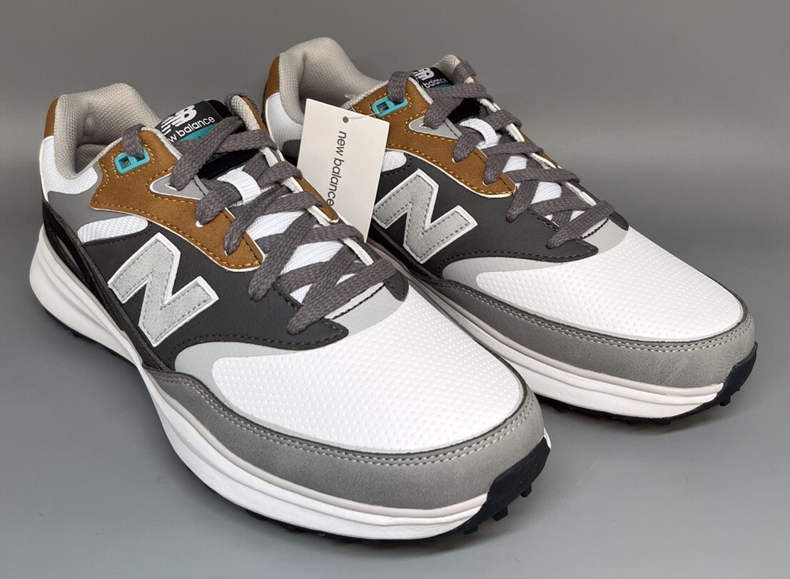 New Balance Golf Heritage Shoes Men's Size 10.5 White Gray Brown