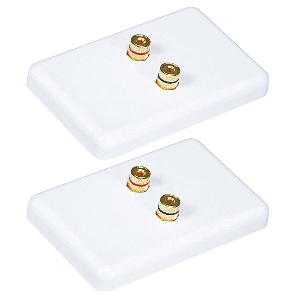 2x Banana Plug Wall Plate 1 Speaker Systems Gold Plated Banana Plugs