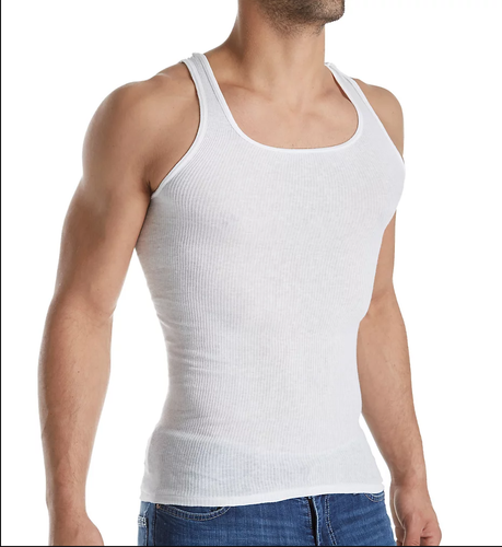 Mens Slim Fit Tank Undershirt White 