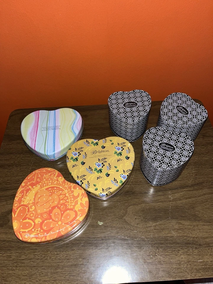 Lote de 6 cajas Brighton caja metal lata vacía multicolor • latas collar reloj Foto 2 de 4