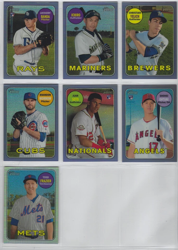 2018 TOPPS HERITAGE HIGH NUMBER PURPLE REFRACTOR COMPLETE YOUR SET  (18 THC 1-3) - Image 3 of 3