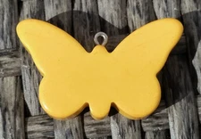 Vintage Pale Yellow Bakelite Butterfly Pendant Simichrome Tested