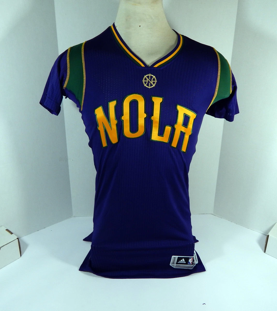 2015 16 New Orleans Pelicans Game Issued Purple Jersey Mardi Gras