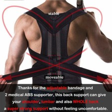 Medical Adjustable Back Posture Corrector Clavicle Spine Shoulder Lumbar Brace