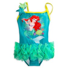 Disney Store Princess Little Mermaid Ariel 1 PC Deluxe Swimsuit Girl Size 3 4