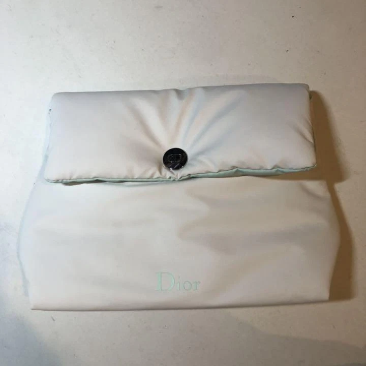 Pochette de maquillage moelleuse Dior blanc CD logo trottx26x8cm état