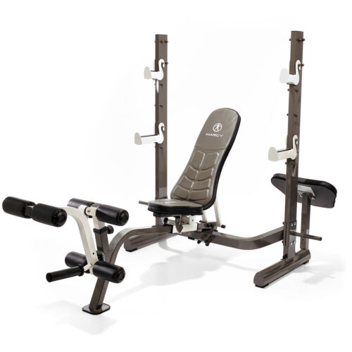 OLYMPIC WEIGHT BENCH SQUAT RACK LEG DEVELOPER ADJUSTABLE FOLDING MARCY 70205 - Picture 8 of 21