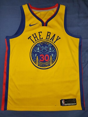 Golden State Warriors Steph Curry Basketball Jersey 2018 City Edition NBA L  UK