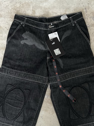 A$AP Rocky x Puma Knee Pad Pants Denim Size W34 Mens Washed Black NEW - Picture 3 of 12