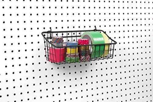 Spectrum Pegboard & Wall Mount Wire Basket Small (Industrial Gray) - Storage & O