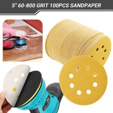 100 PACK 5 inch Sanding Discs 8-Hole Hook Loop Sander Orbital Sandpaper 60-800