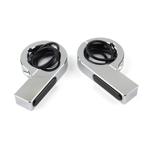 LED Fork Turn Signal Light Indicator Amber For Harley touring Dyna Chrome - Picture 8 of 11