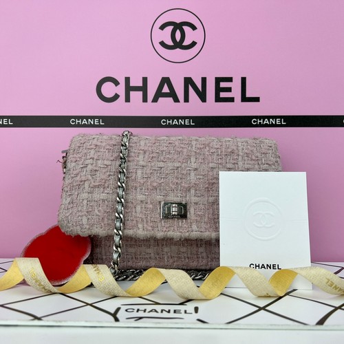 Authentic Chanel WOC Tweed Crossbody Clutch Bag Silver Hardware 11996710 B0246 - Picture 2 of 23