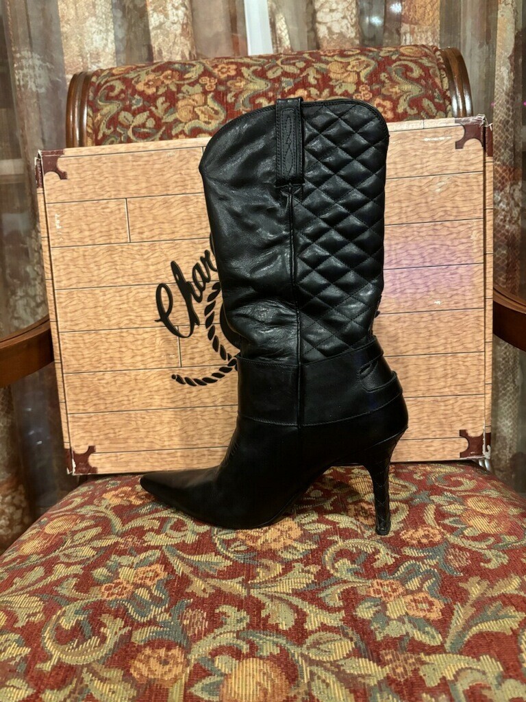 Charlie 1 Horse Mid Calf Boots Stiletto Women Shoes Sz 7.5