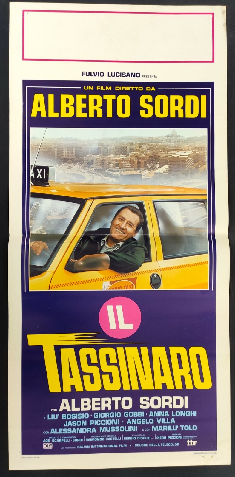 Locandina originale film Il tassinaro (1983) - Regia di Alberto Sordi
