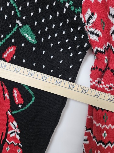 UGLY CHRISTMAS Sweater Men’s Lg Polar Bear Holiday Festive Red Green Black EUC - Picture 5 of 6