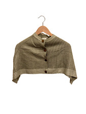 Simply Noelle Curtsy Couture Pillow Neck Knitted Cloak Green Beige