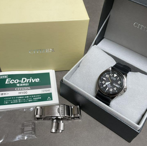 CITIZEN PROMASTER PMD56-2952 ECO-DRIVE Analog Black Titanium Boxed +manual,links  | eBay