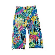Vintage Jams Pants Youth L Original Surf Line Floral Print Hawaiian 80s Cotton