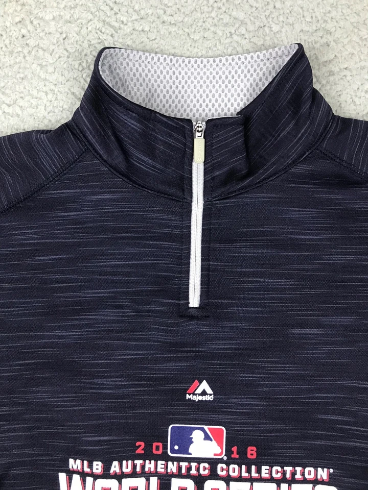 Chicago Cubs Pullover Women's Large Blue 1/4 Zip 2016 World Series MLB Mock Neck - Image 4 of 4