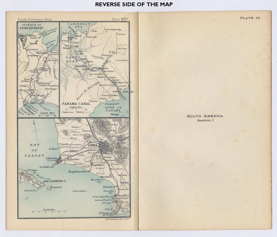MAPA ANTIGUO DE COLOMBIA VENEZUELA PERÚ ECUADOR 1912 / AMÉRICA DEL SUR Foto 4 de 4