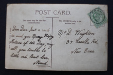 Frant, East Sussex 1910 postmark on a Gre. postcard to Dan Wrighton, 37 Casella