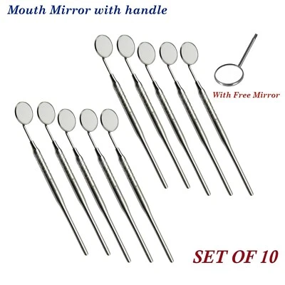 TK PLUS Dentaire Instruments 10 Bouche Miroir avec Poignée Examen Dentistes Sans Miroir