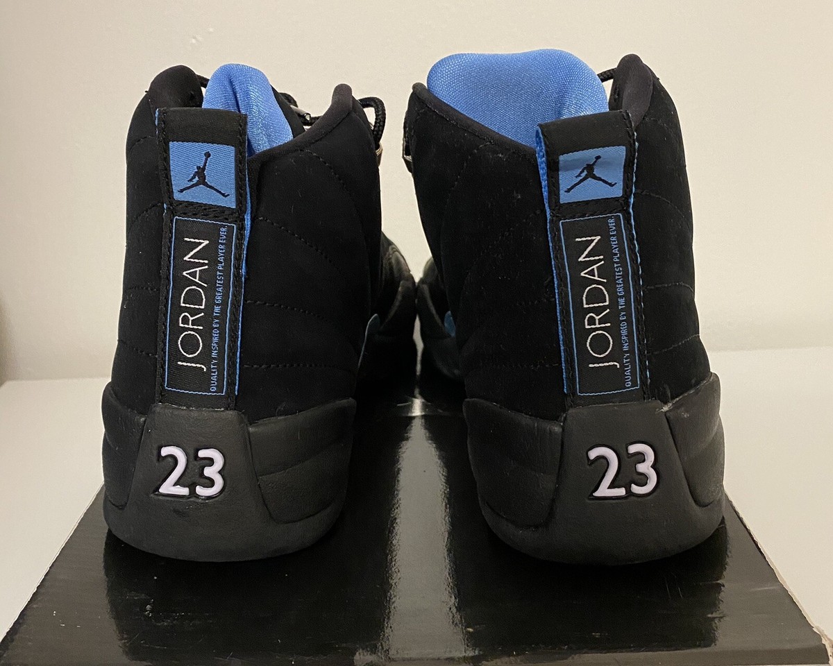 Jordan Retro 12 Nubuck (2009)    Black/White-University Blue Nike Air Jordan 12 XII Nubuck Black University Blue Mens Sz  main image 3