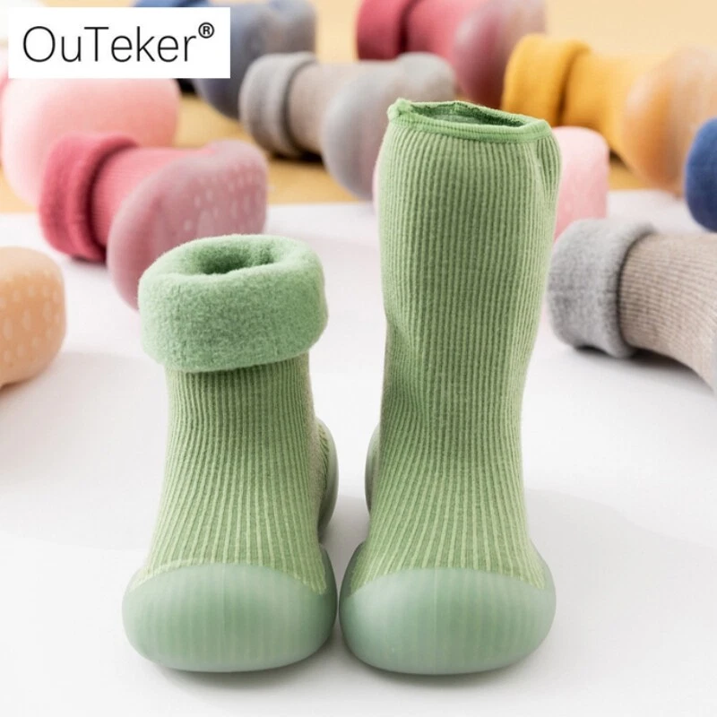 Recién Nacido Bebé Niño Pequeño Antideslizante Casa Zapatillas Niñas Niños Algodón Calcetines Zapatos Foto 2 de 4