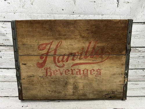 VTG John Harvilla Beverages & Sons Minersville PA 1940’s Wooden Wood Soda Crate